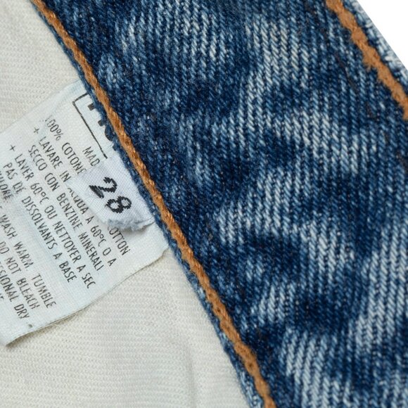 Fiorucci (Italy) 80s, Ring-Spun Indigo, Jacquard Braid, Gold Lace Overlay - Picture 6 of 11